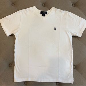 Polo Ralph Lauren White V-neck T-Shirt Sz M